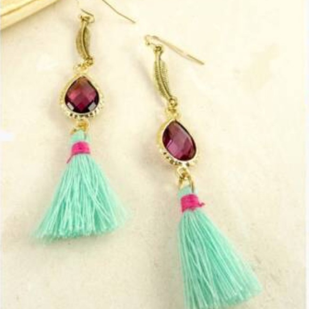 Feather And Fringe Teardrop Boho Earrings - Picture 2 of 5